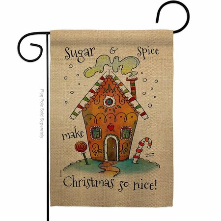 PATIO TRASERO 13 x 18.5 in. Sugar & Spice Christmas Garden Flag with Winter Dbl-Sided Decorative Vertical Flags PA3873070